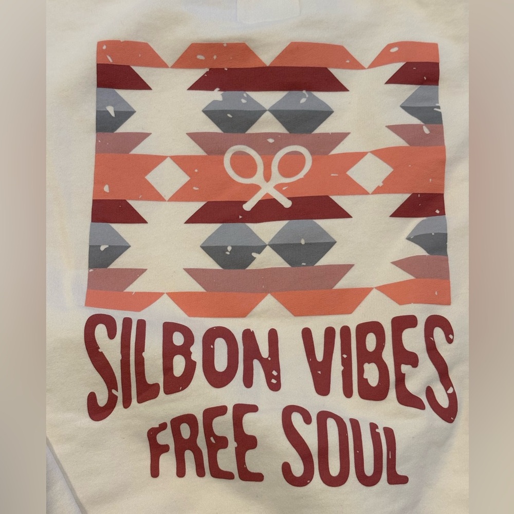 Silbon Vibes Free Soul Men’s Cream Pullover Crewneck Sweatshirt Size XL EUC